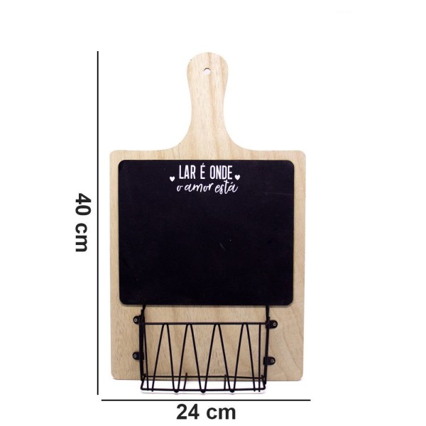 Encontraproduto.com.br - Porta Objeto De Madeira Tábua Lar é Onde O Amor Está 40x24x8 Cm