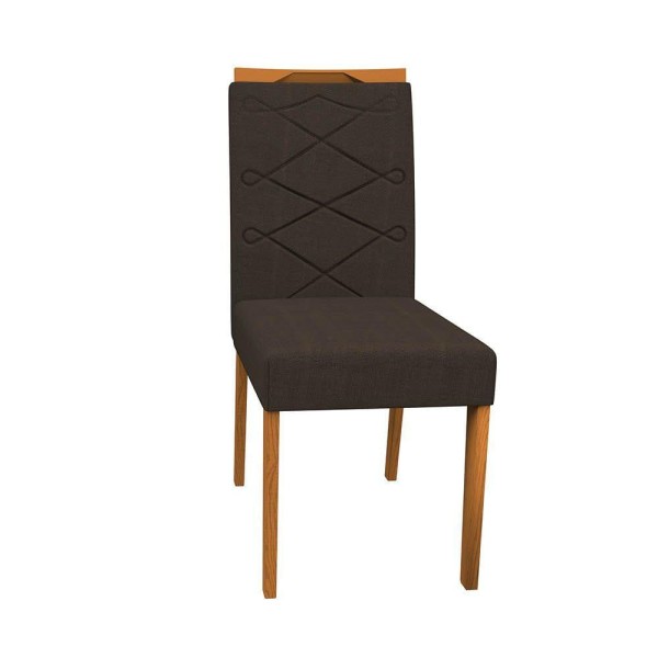 Encontraproduto.com.br - Kit 04 Cadeiras Jantar Lais Veludo Café Lo02 Pés Ypê Drossi