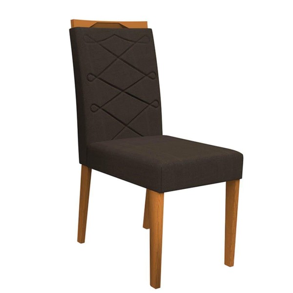 Encontraproduto.com.br - Kit 04 Cadeiras Jantar Lais Veludo Café Lo02 Pés Ypê Drossi