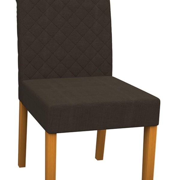 Encontraproduto.com.br - Kit 04 Cadeiras De Jantar Nayla Veludo Café Lo02 - Drossi
