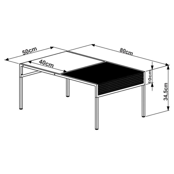 Encontraproduto.com.br - Mesa De Centro New Vermont E Preto 80 Cm - Drossi