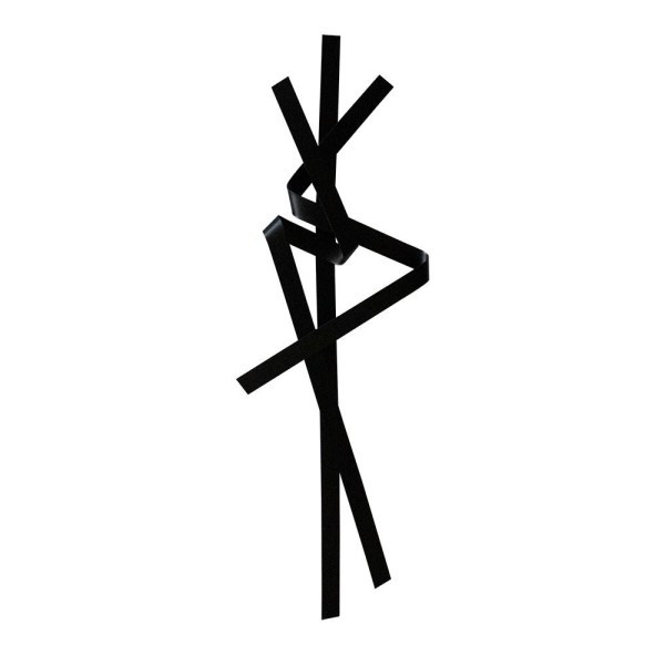 Escultura Decorativa Artesanal Vertical Preto 1,40M -