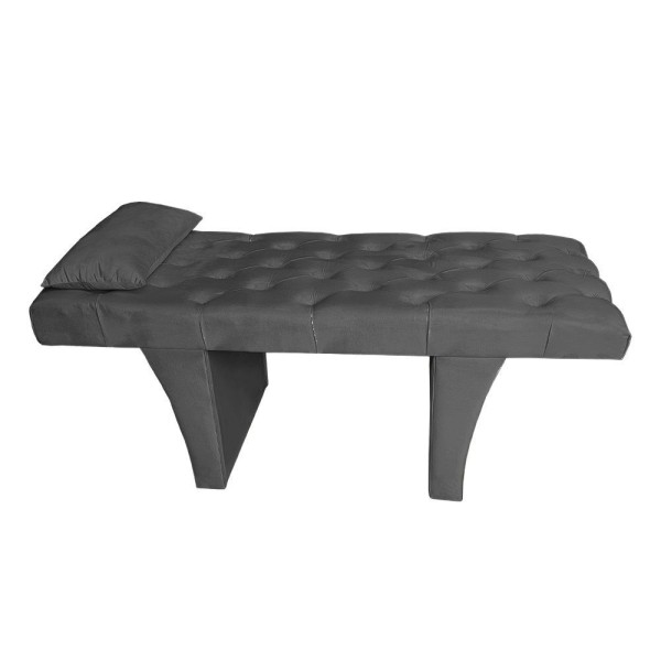 Encontraproduto.com.br - Maca Estética Reta Capitonê 0,60m Sophia Com Escada Veludo Grafite - Pallazio