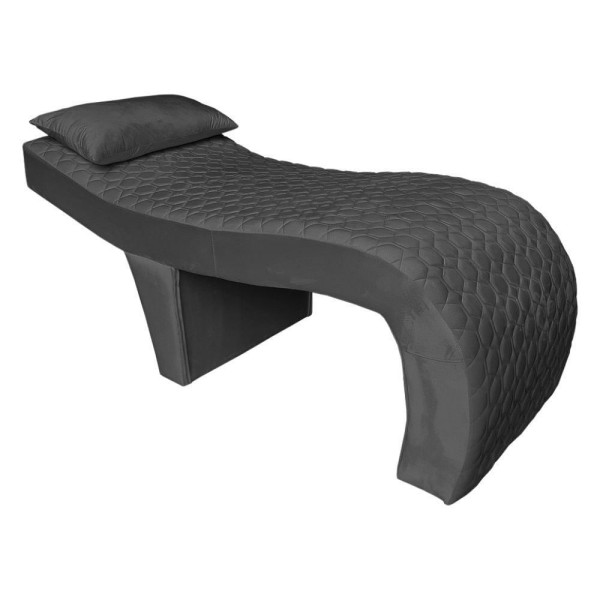 Encontraproduto.com.br - Kit Maca Ergonômica Matelassê 0,60m Com Mocho Base Giratória E Escada Veludo Cor Grafite