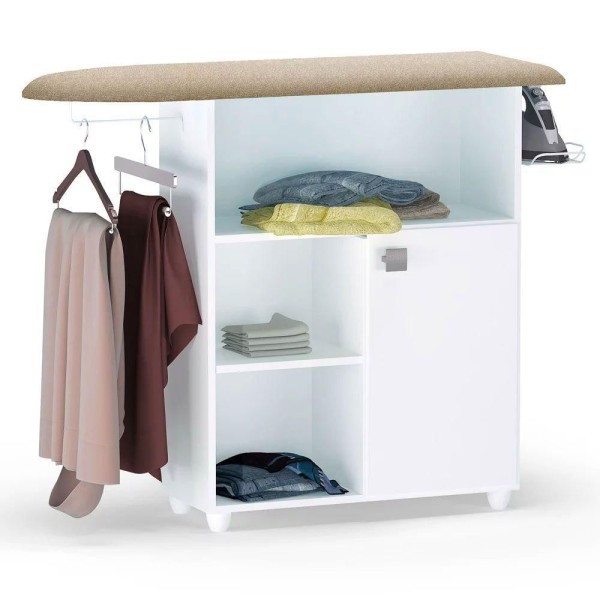 Encontraproduto.com.br - Tábua De Passar Roupa Com Balcão Vitória Branco 107 Cm - Pallazio