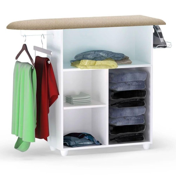 Encontraproduto.com.br - Tábua De Passar Roupa Com Balcão Vitória Branco 107 Cm - Pallazio