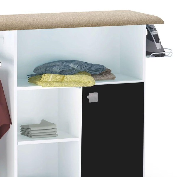 Encontraproduto.com.br - Tábua De Passar Roupa Com Balcão Vitória Branco-preto 107 Cm - Pallazio