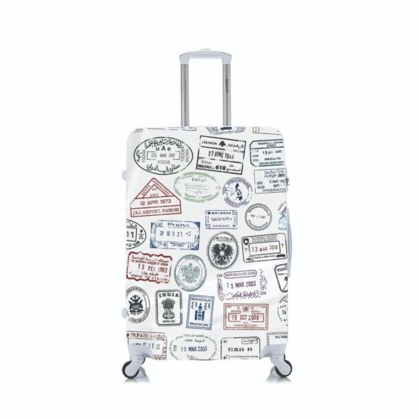 Encontraproduto.com.br - Capa Protetora Mala Média Carimbos Passaporte