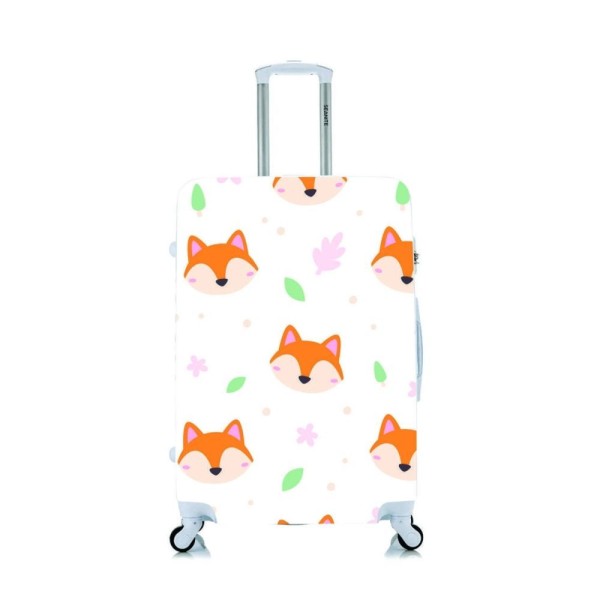 Encontraproduto.com.br - Capa Protetora Para Mala Viagem Personalizada Média Raposas