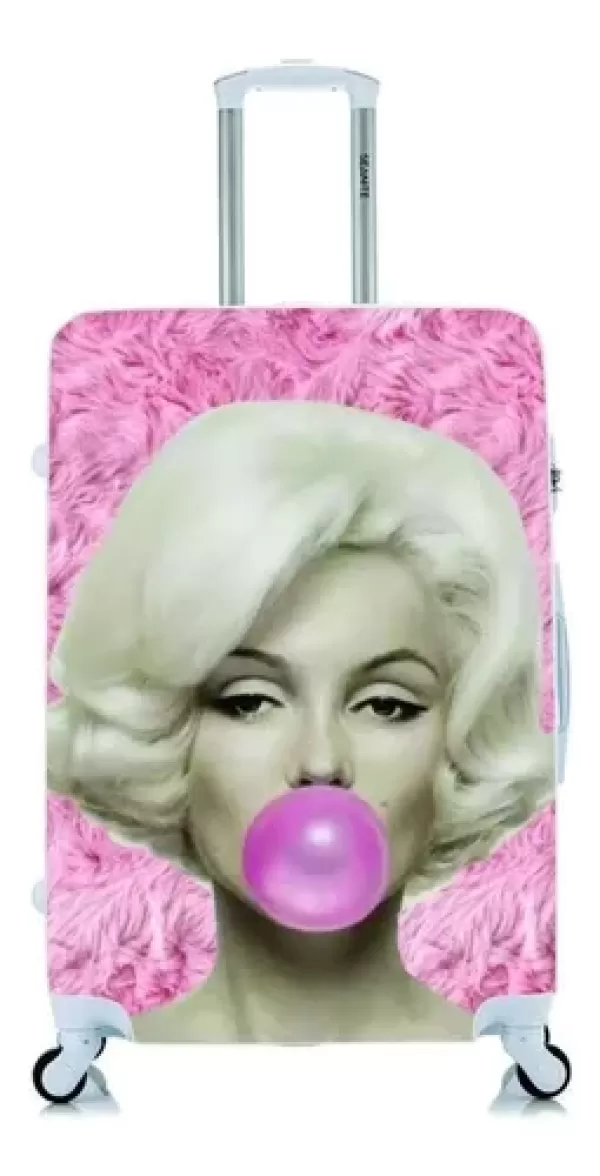 Capa Protetora Para Mala Viagem Média Marylin Monroe Chiclete