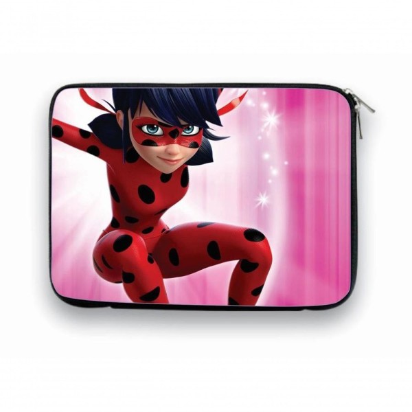 Encontraproduto.com.br - Capa Case Notebook 15,6 Personalizado Lady Bug Fundo Rosa