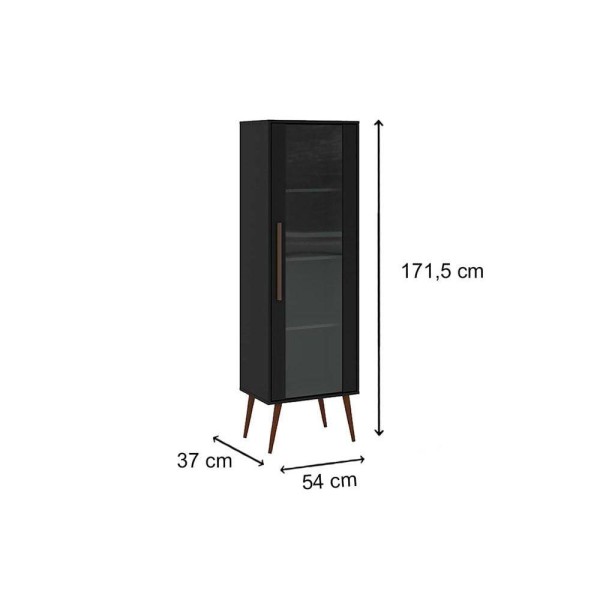 Encontraproduto.com.br - Cristaleira Sala Jantar RT3148 c/ 1 Porta Branco - Movelbento