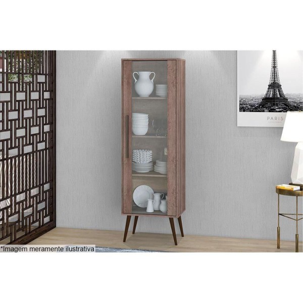 Encontraproduto.com.br - Cristaleira Sala Jantar RT3148 c/ 1 Porta Branco - Movelbento