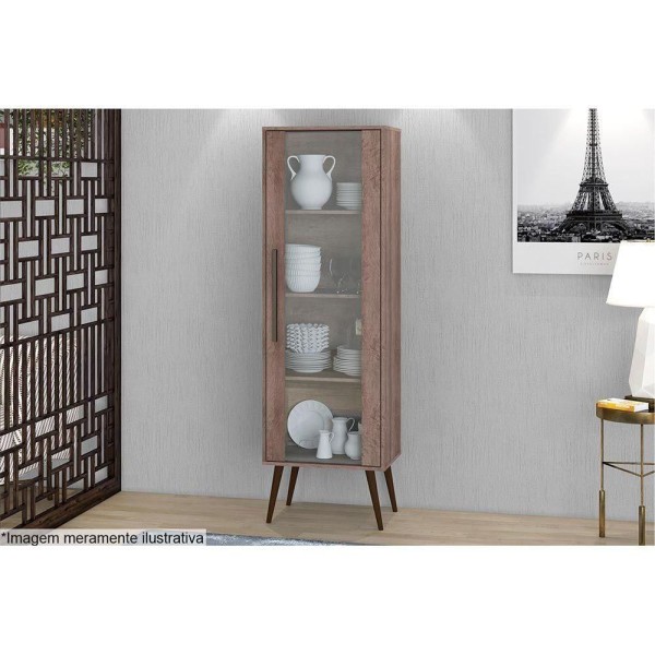 Encontraproduto.com.br - Cristaleira Sala Jantar RT3148 c/ 1 Porta Branco - Movelbento