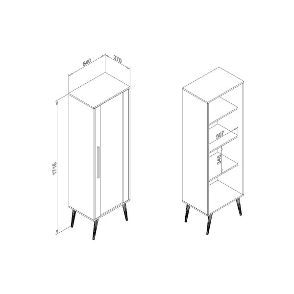 Encontraproduto.com.br - Cristaleira Sala Jantar RT3148 c/ 1 Porta Branco - Movelbento
