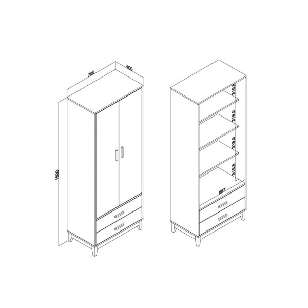 Encontraproduto.com.br - Cristaleira Sala Jantar LE6013 c/ 2 Portas e 2 Gavetas Freijo - Movelbento
