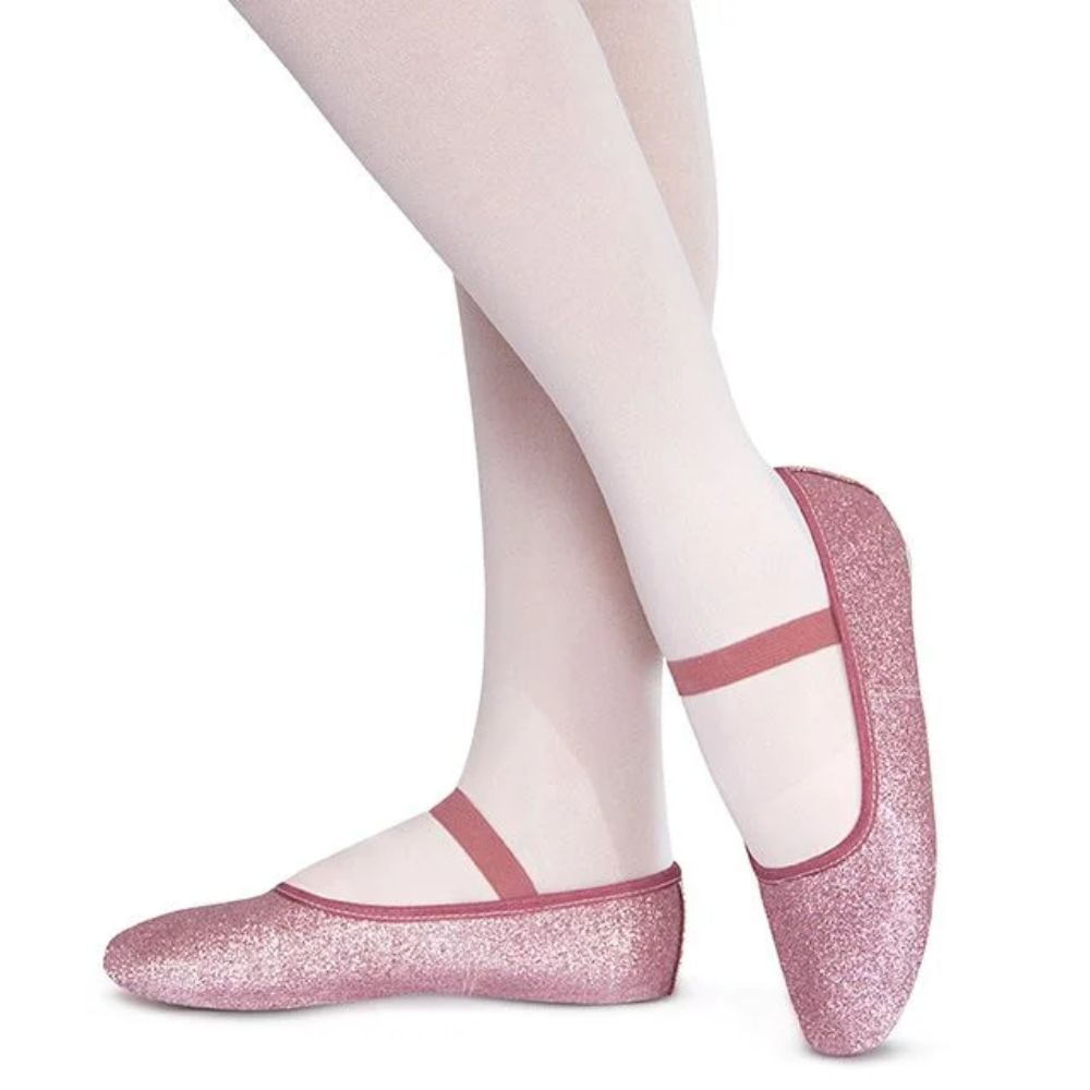 Sapatilha capezio com glitter rosa meia ponta tam 30 ballet