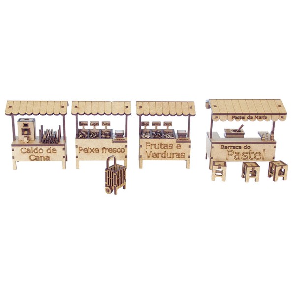 Encontraproduto.com.br - Kit Miniaturas Feira CLB com 8 peças K2011