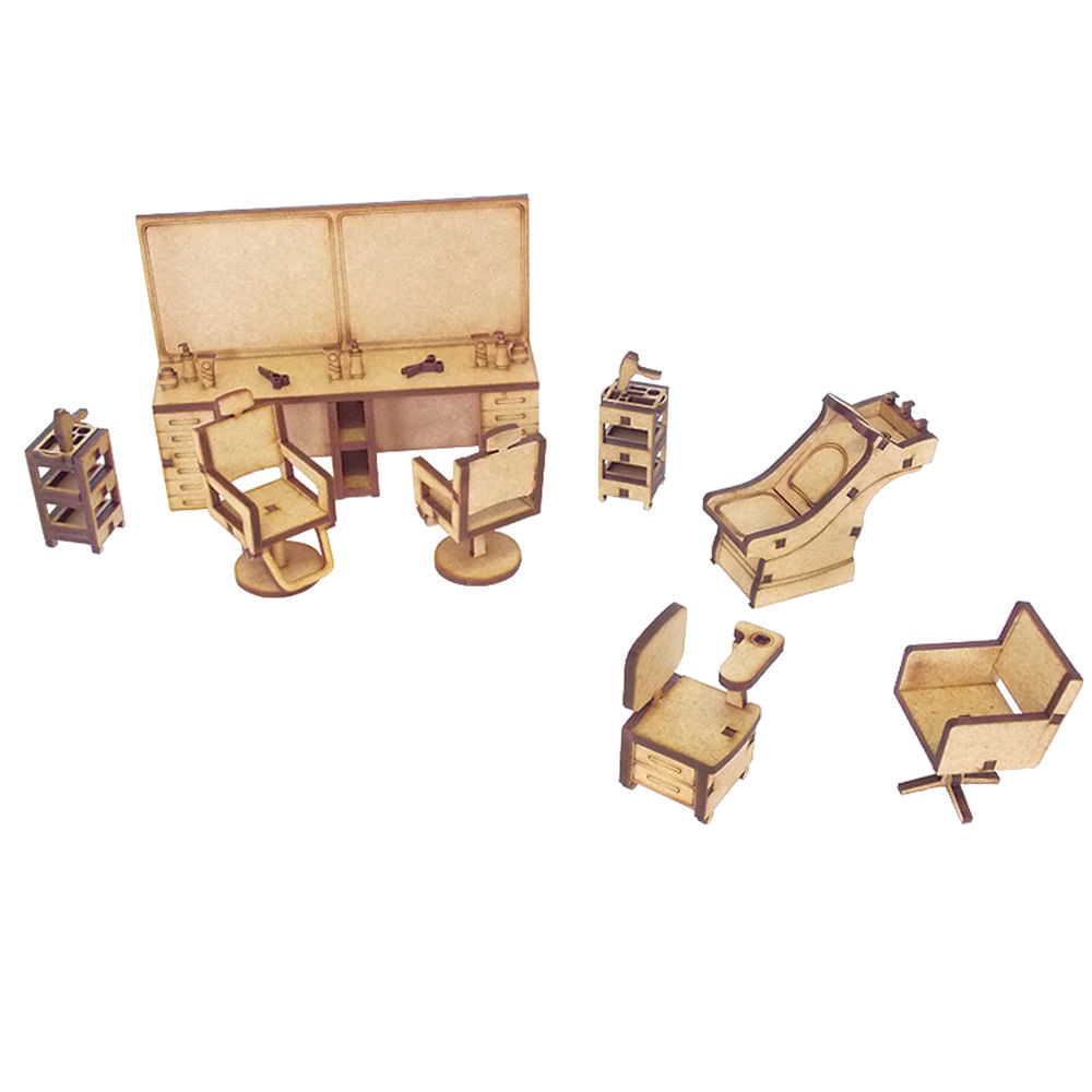 Encontraproduto.com.br - Miniaturas Salão de Beleza CLB com 8 peças - A097