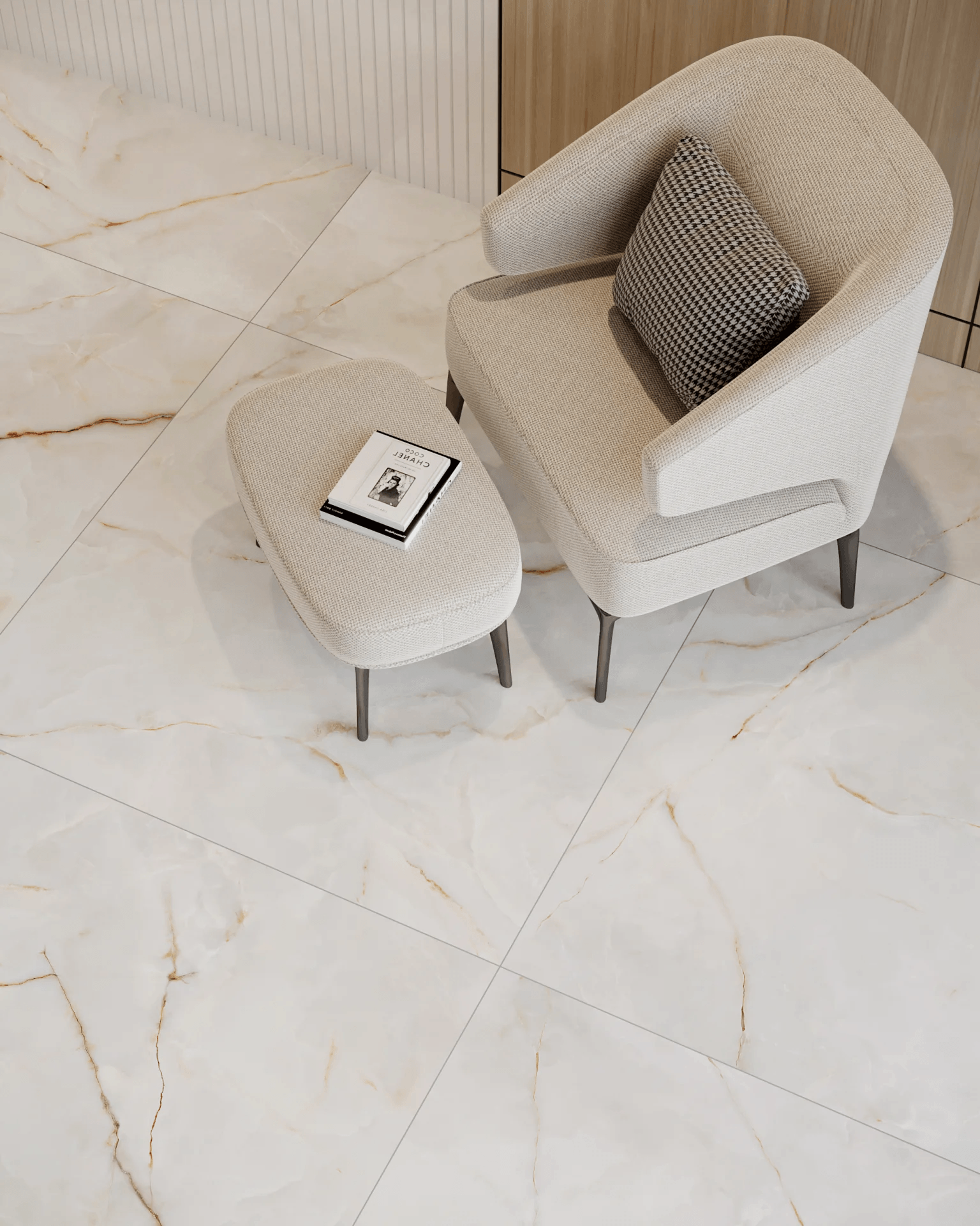 Encontraproduto.com.br - Porcelanato 94.5X94.5cm Retificado Onyx Reale Mat HD Tipo A Cerbras