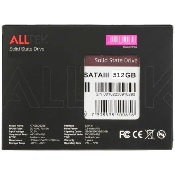 Encontraproduto.com.br - SSD Alltek 2.5 SATA III 6 Gbs - ATKSSDS | 512GB