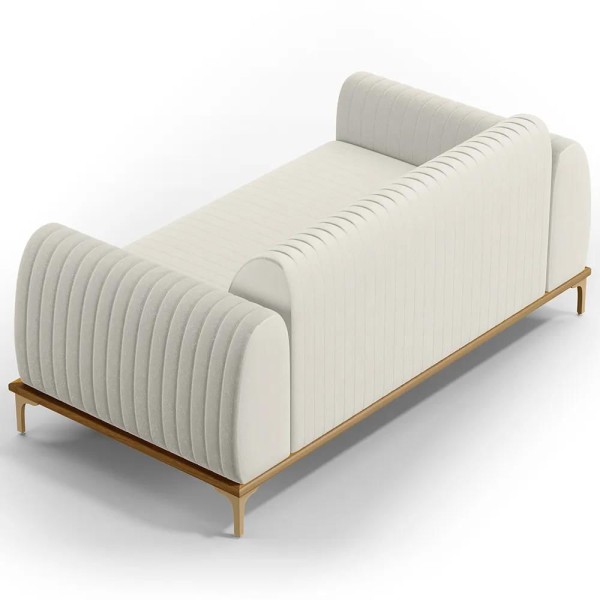 Encontraproduto.com.br - Sofá 150cm 2 Lugares Base Gold Molino D06 Linho C-367 Cru - Mpozenato