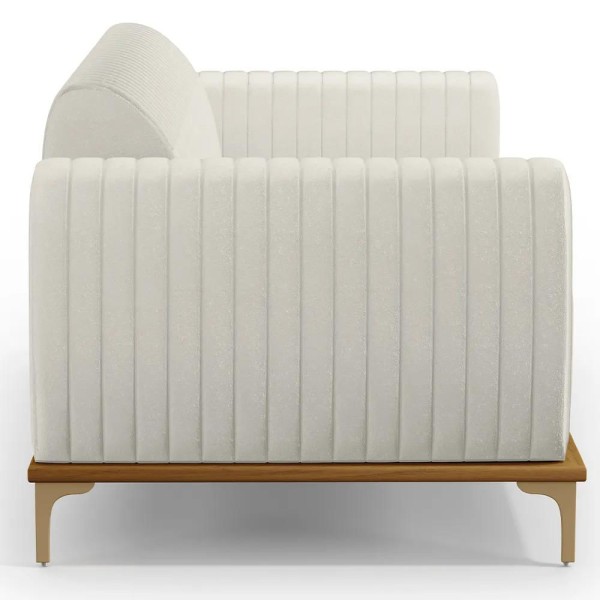 Encontraproduto.com.br - Sofá 150cm 2 Lugares Base Gold Molino D06 Linho C-367 Cru - Mpozenato