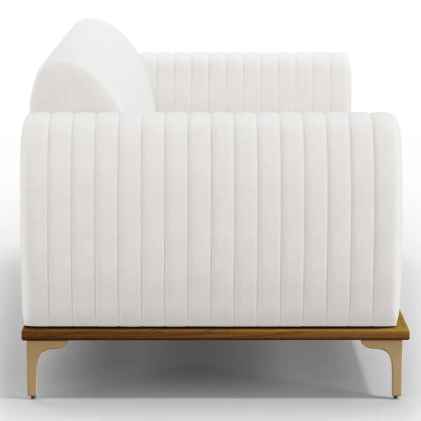 Encontraproduto.com.br - Sofá 180cm 3 Lugares Base Gold Molino D06 PU C-12 Branco - Mpozenato