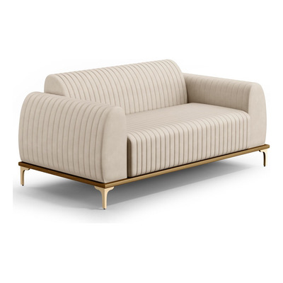Encontraproduto.com.br - Sofá 180cm 3 Lugares Base Gold Molino D06 Suede C-309 Bege - Mpozenato