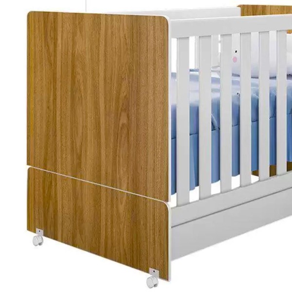 Encontraproduto.com.br - Berço Com Rodízios Encanto Nature branco