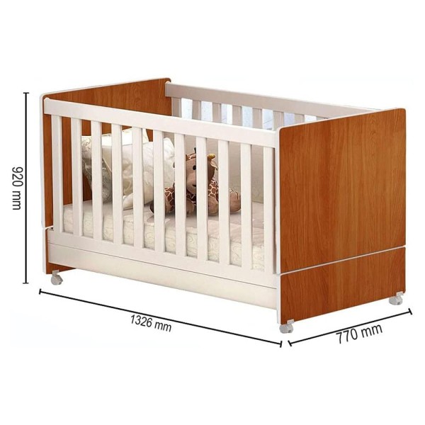 Encontraproduto.com.br - Berço Com Rodízios Encanto Nature branco