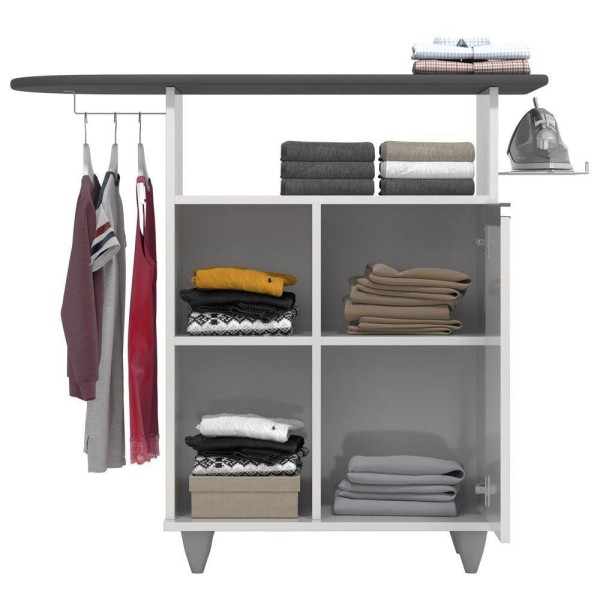 Encontraproduto.com.br - Tábua De Passar Com Balcão 1 Porta 1 Gaveta Giovana Branco
