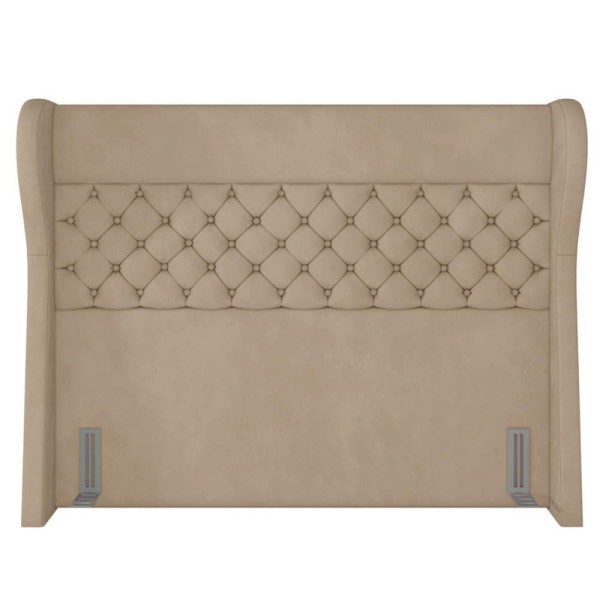 Encontraproduto.com.br - Cabeceira Cama Box Casal 140cm Trinidad P02 Veludo Bege - Mpozenato