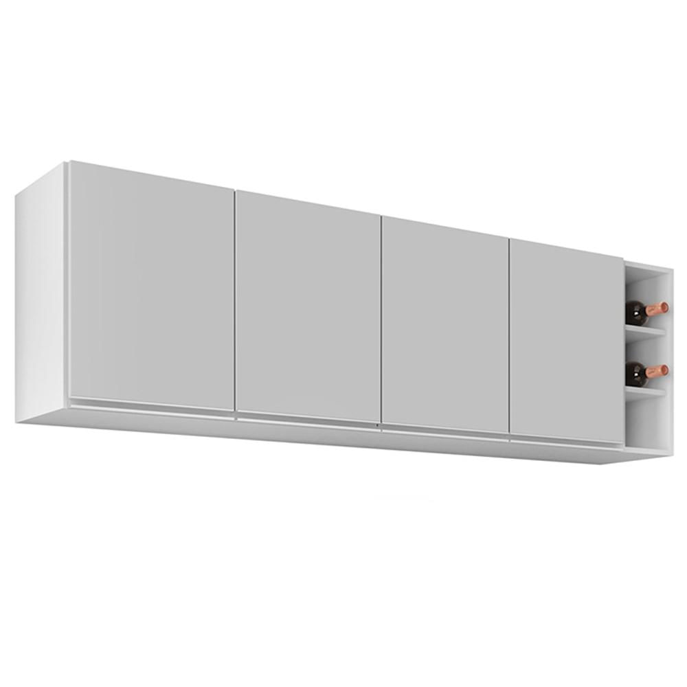 Encontraproduto.com.br - Armário Aéreo Nevada Com Nicho 180Cm 4 Portas Branco - Lumil