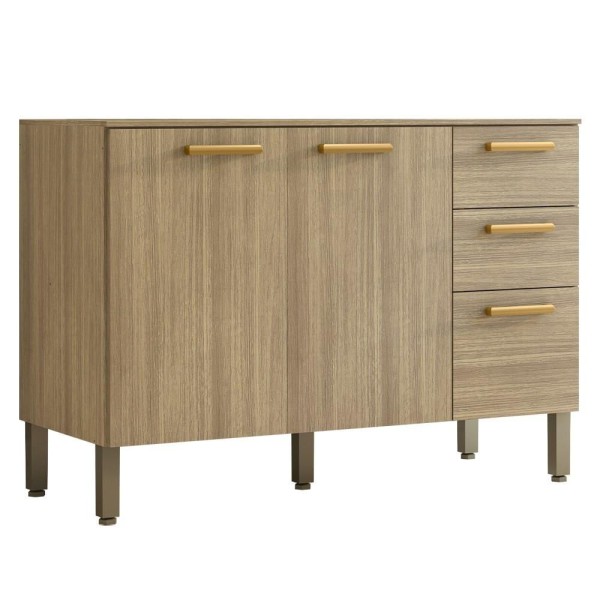 Encontraproduto.com.br - Balcão Gabinete Para Pia Com Tampo 120cm Urban K02 Freijó Mpozenato