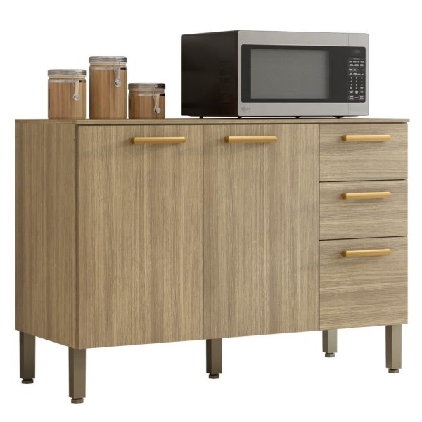 Encontraproduto.com.br - Balcão Gabinete Para Pia Com Tampo 120cm Urban K02 Freijó Mpozenato