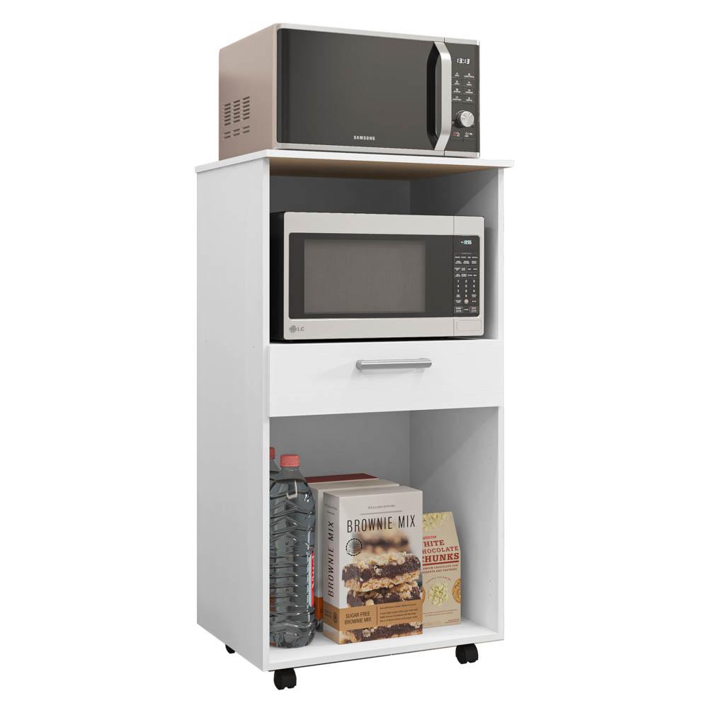 Encontraproduto.com.br - Balcão Multiuso 2 Portas com Espaço para Micro-ondas Duo K02 Branco/Supremo - Mpozenato