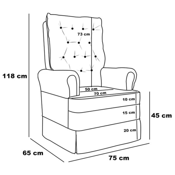 Encontraproduto.com.br - Kit 02 Poltronas de Amamentação e Descanso Com Balanço Laís G05 Linho Creme - Mpozenato