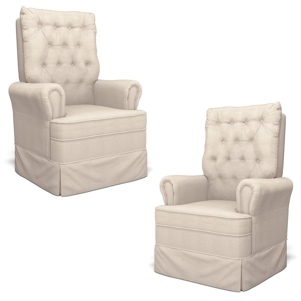 Encontraproduto.com.br - Kit 02 Poltronas de Amamentação e Descanso Com Balanço Laís G05 Linho Creme - Mpozenato