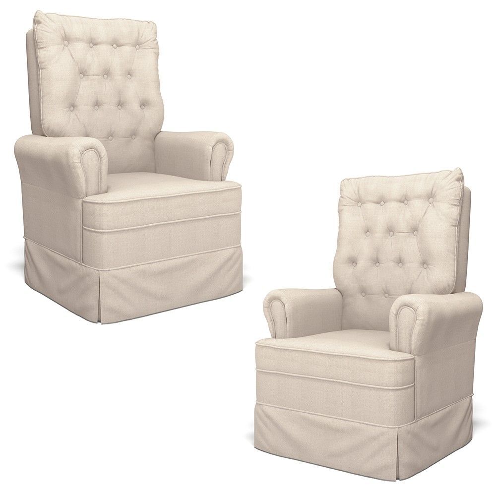 Encontraproduto.com.br - Kit 02 Poltronas de Amamentação e Descanso Com Balanço Laís G05 Linho Creme - Mpozenato