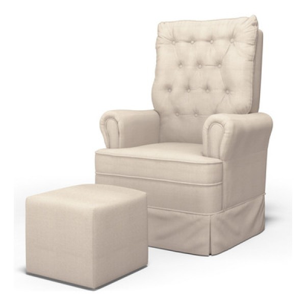Encontraproduto.com.br - Kit 02 Poltronas de Amamentação e Descanso Com Balanço Laís G05 Linho Cinza - Mpozenato