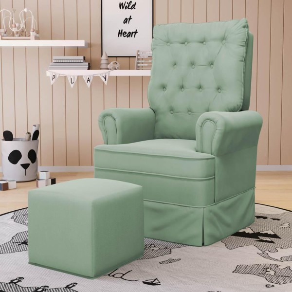 Encontraproduto.com.br - Kit 02 Poltronas de Amamentação e Descanso Com Balanço Laís G05 Veludo Verde - Mpozenato