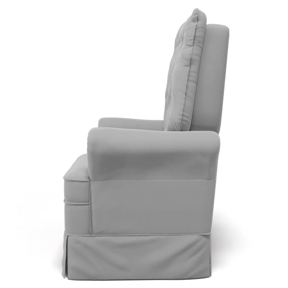 Encontraproduto.com.br - Kit 02 Poltronas De Amamentação E Descanso Com Balanço Laís G05 Veludo Cinza - Mpozenato