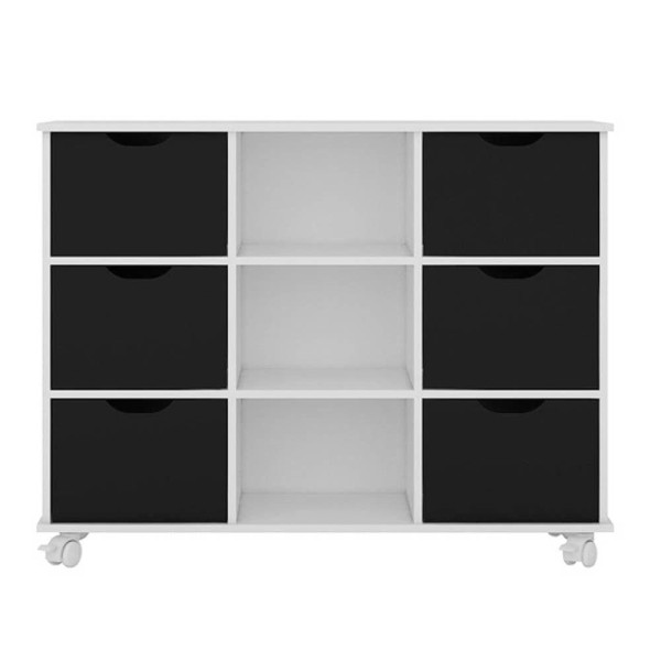 Nicho Organizador Com Rodízios Toys 6 Gavetas Q01 Branco/preto - Mpozenato