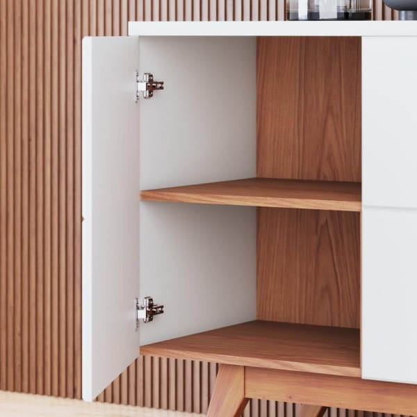Encontraproduto.com.br - Balcão Buffet Rebeca Espelho Adnet 54cm C05 Off White/freijó