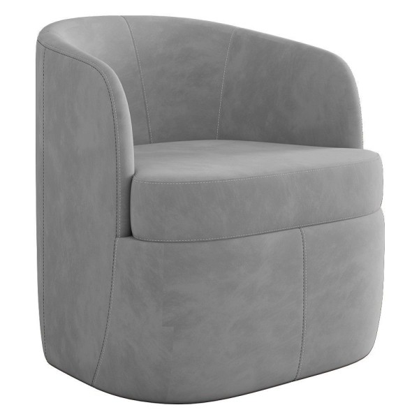 Kit 2 Poltronas Giratória Decorativa Para Sala Dandara K04 Veludo Cinza - Mpozenato