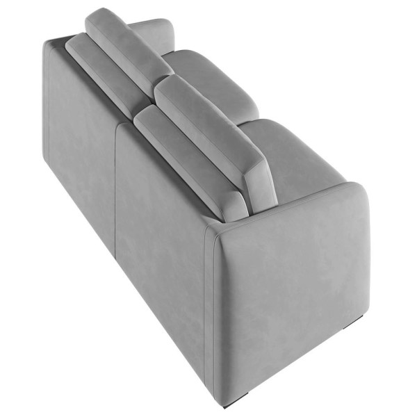 Encontraproduto.com.br - Sofá Cama Casal para Sala 196cm Polska K04 Veludo Cinza - Mpozenato