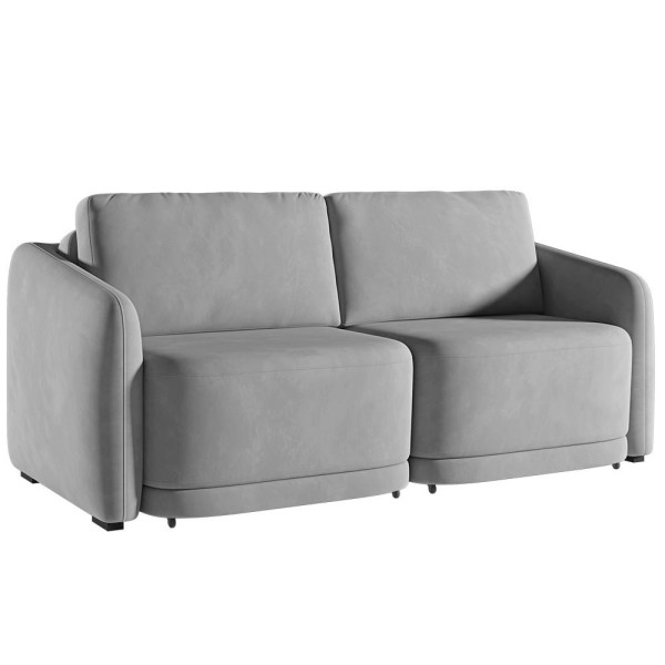 Encontraproduto.com.br - Sofá Cama Casal para Sala 196cm Polska K04 Veludo Cinza - Mpozenato