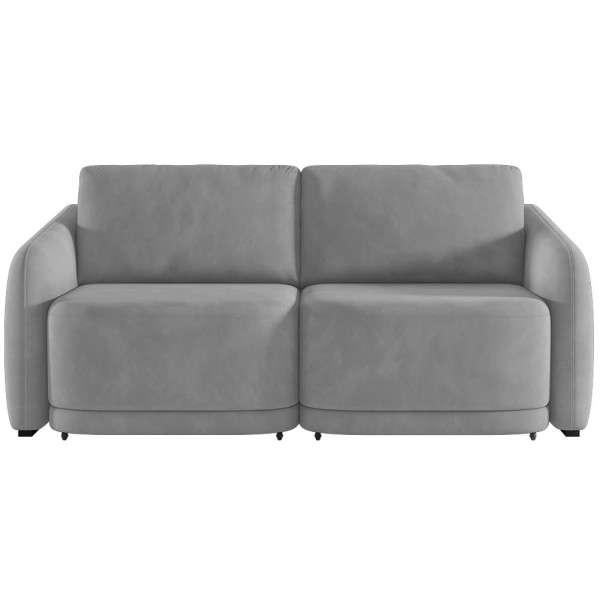 Encontraproduto.com.br - Sofá Cama Casal para Sala 196cm Polska K04 Veludo Cinza - Mpozenato
