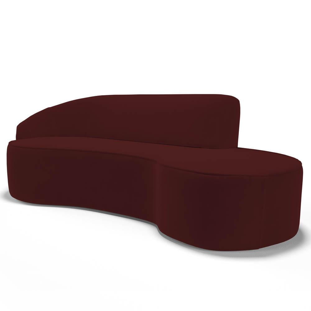 Encontraproduto.com.br - Sofá Living 2 Lugares 180Cm Braço Esquerdo Mozart D06 Veludo Vermelho - Mpozenato
